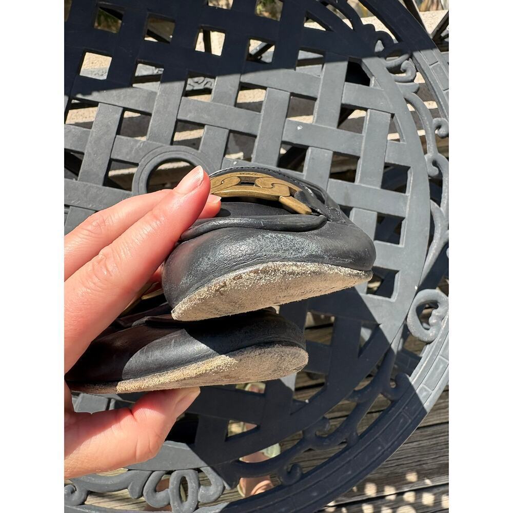 Tod’s Kate Loafers Black Leather Gold Chain Women’s Size 37.5 (US 7.5) - Picture 7 of 9